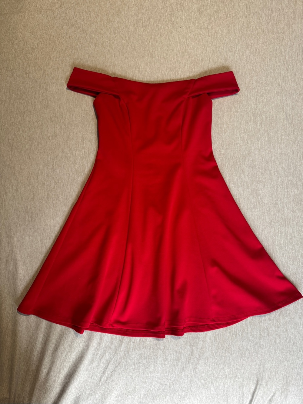 Teeze Me Red Off Shoulder Fit And Flare Skater Dress Size 6 Cocktail Party